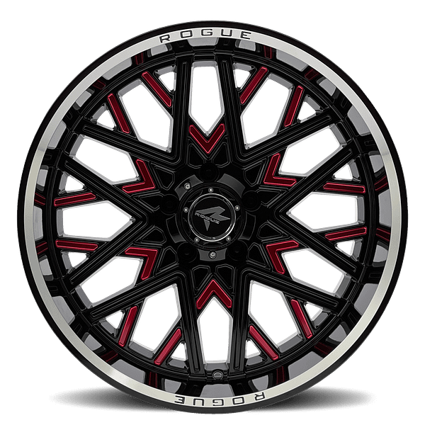 Venom 751 Gloss Black Red Milled 6-lug