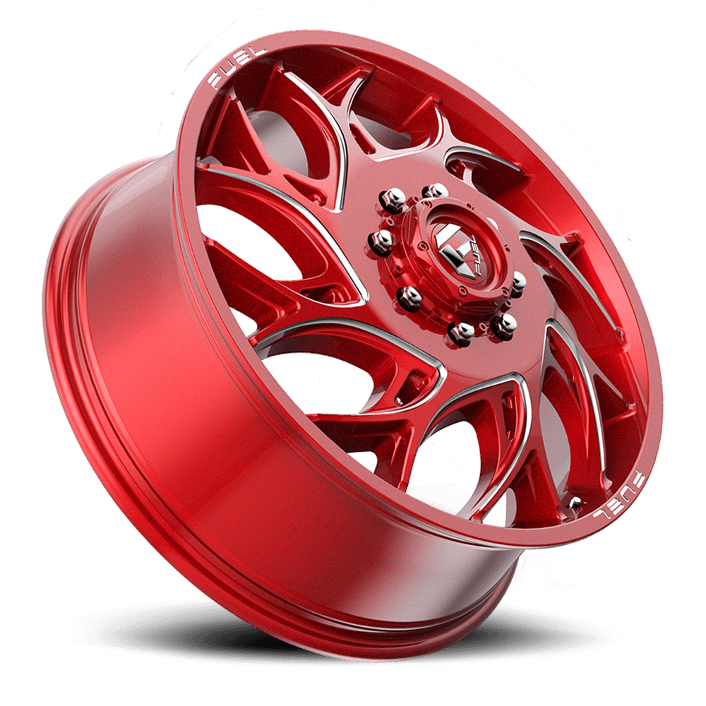 Runner Dually D742 Candy Red Milled 8 lug Front 0002
