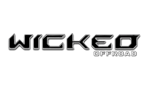 Wicked Offroad logo: chrome, block letters spelling ‘WICKED’ with smaller ‘OFFROAD’ text beneath on a dark banner.
