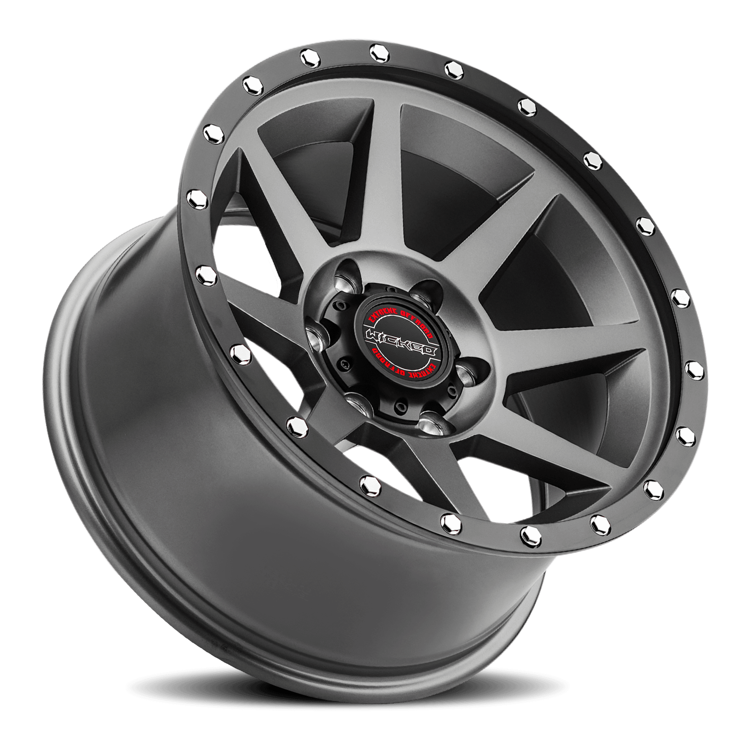 W935 Gray Black Lip - WICKED OFF-ROAD WHEELS