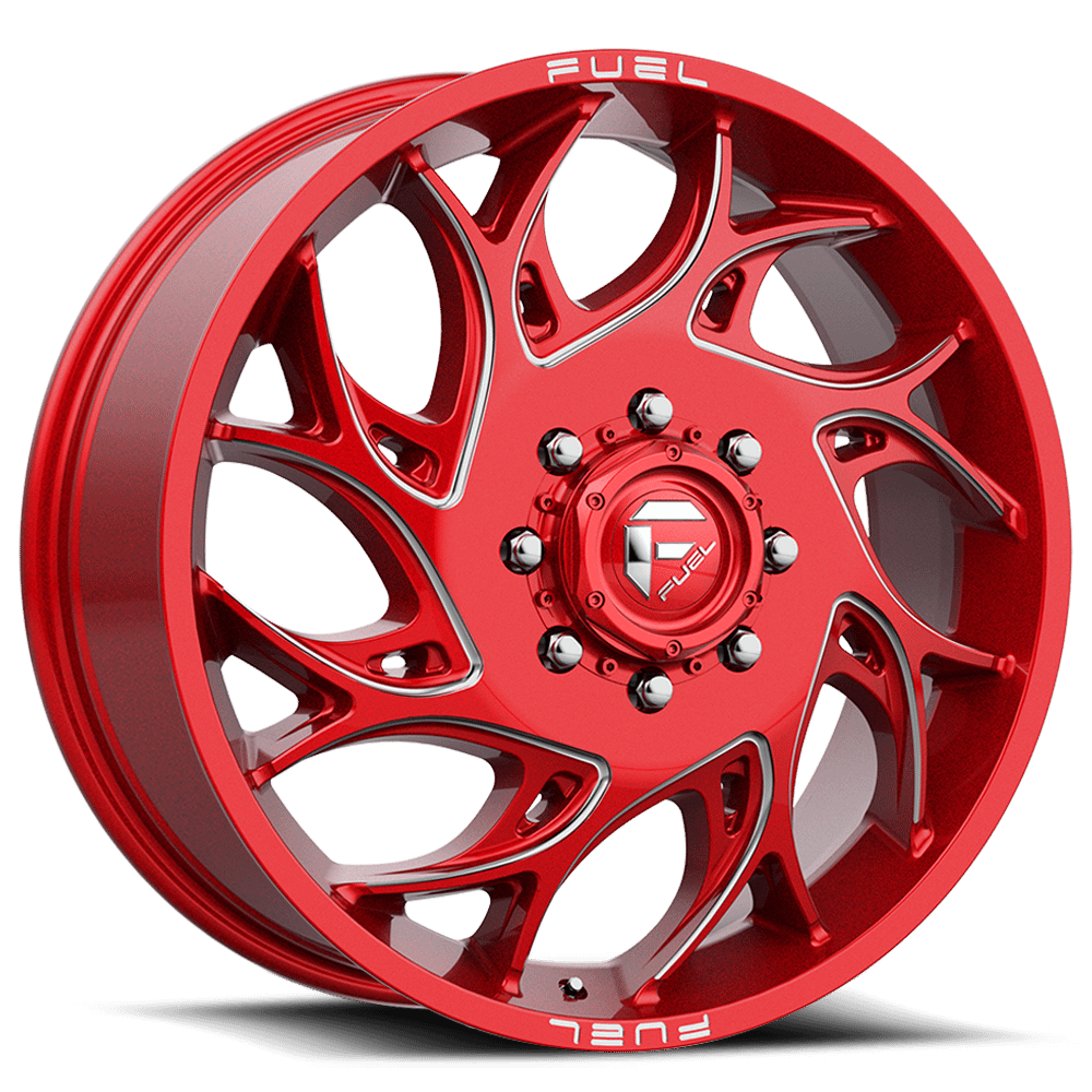 Runner Dually D742 Candy Red Milled 8 lug Front 0001
