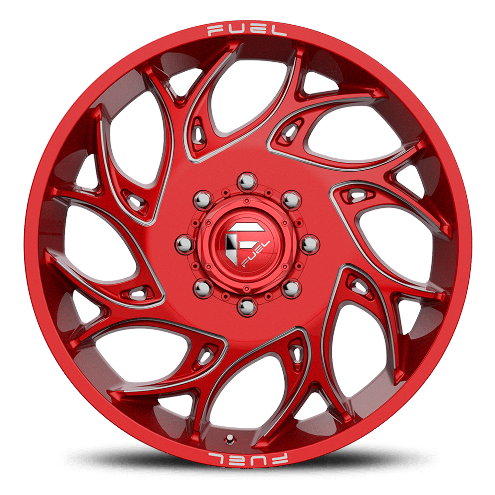 Runner Dually D742 Candy Red Milled 8 lug Front 0003
