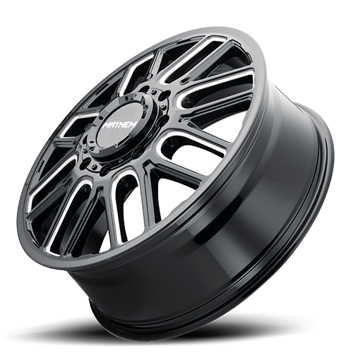 Cogent Dually 8107D Gloss Black Milled Spokes 8 lug Front 0002