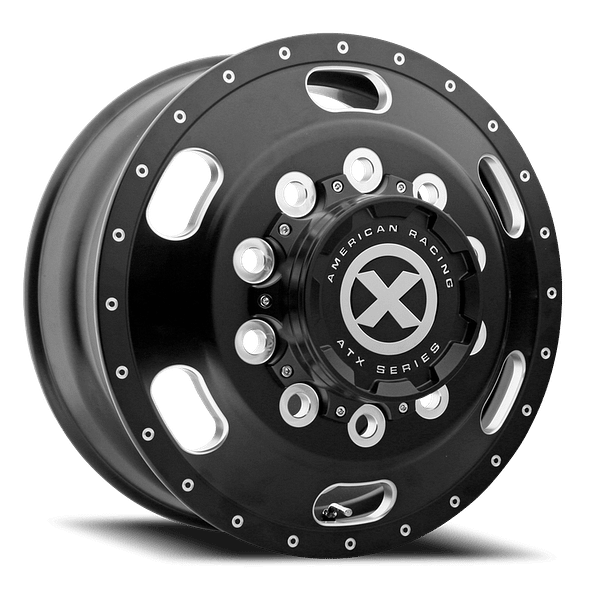 AO402 Indy SB Satin Black Milled 10 lug Front 0001