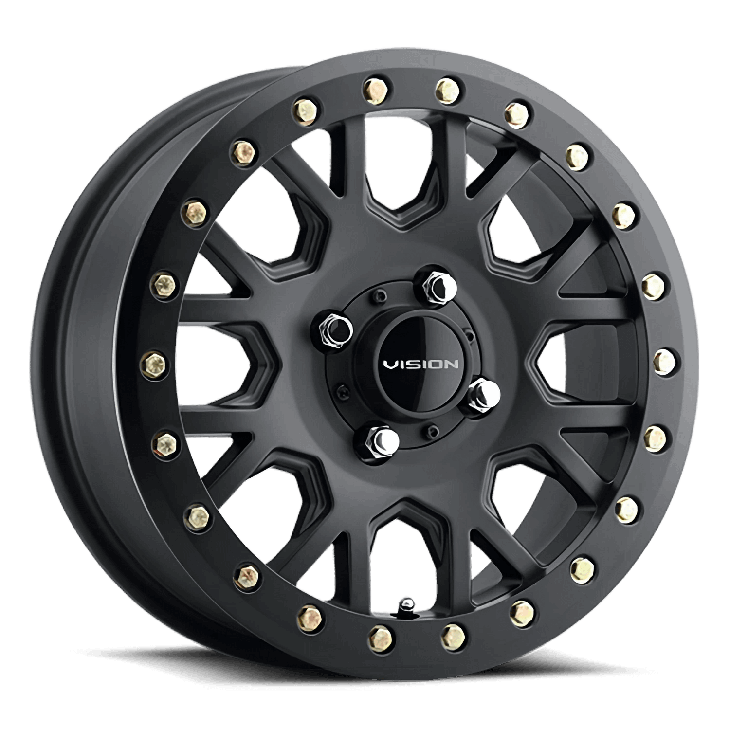 https://ml3bwkhva5az.i.optimole.com/cb:paBR.4cc47/w:auto/h:auto/q:90/ig:avif/https://storage.googleapis.com/autosync-wheels/webp/Vision/Invader-Beadlock-UTV-GV8BL_SB_Satin_Black_Gold-Rivets_4-lug_0001.webp